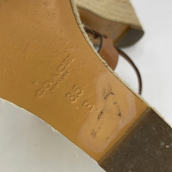 Coach Beige Espadrille Wedges Size 8.5 B - Picture 8 of 9